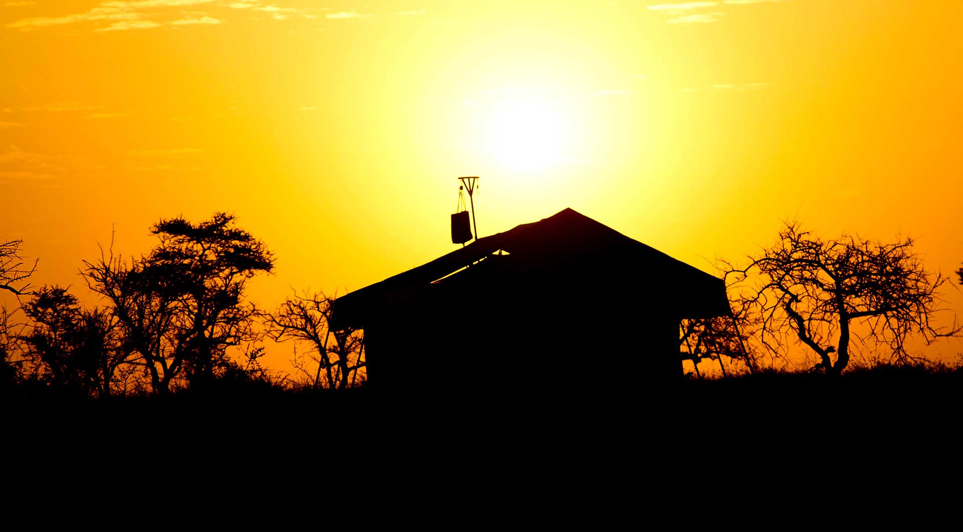 Sunset over the Serengeti plains